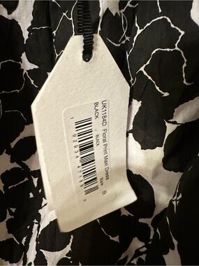 English Factory Black and White Floral Print Dress